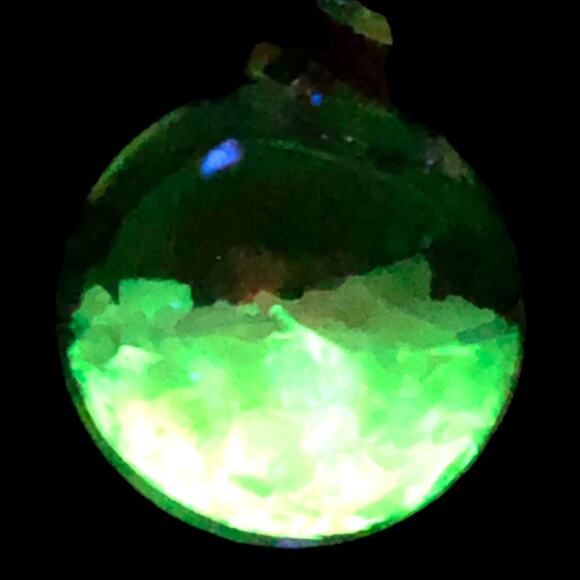 Uranium Glass Shard Globe Glowing Car Charm Suncatcher Wish Bottle Handmade - Picture 2 of 9